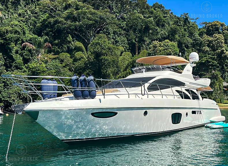 Lancha a venda Angra dos Reis Intermarine 600 Full 60 Pés 2007 em 2x Volvo Penta D12 800 diesel Pé de galinha
