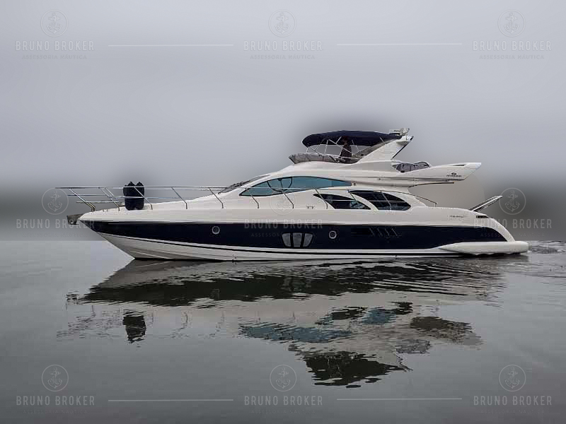 Lancha a venda Angra dos Reis Intermarine 600 Full 60 Pés 2006 em 2x Man 900 diesel Pé de galinha